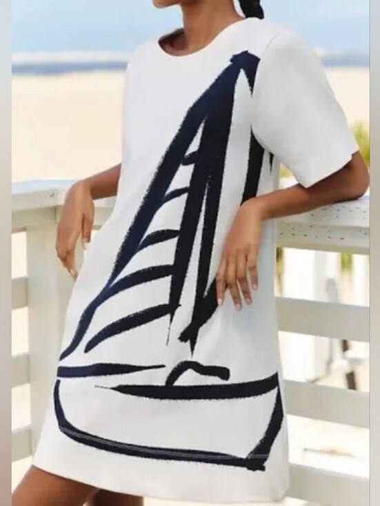 Anthropologie Dresses & Skirts - NWT! Anthropolie Celandine Sailboat T Shirt Black And White Dress